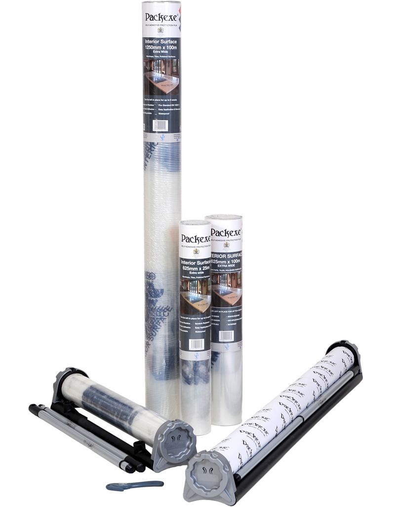 Packexe Interior Surface film protector group with all rolls and dispensers